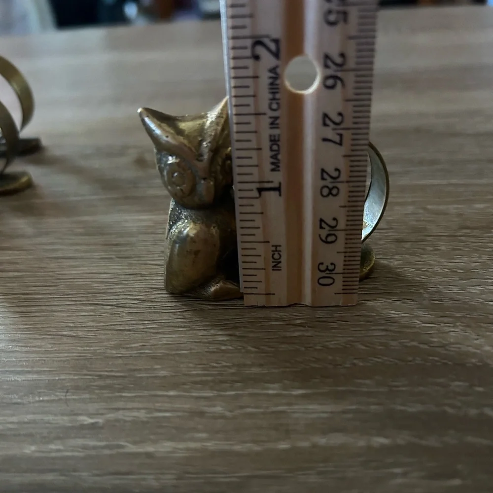 Vintage Brass Owl Napkin Rings Set of Four Dining Entertaining
